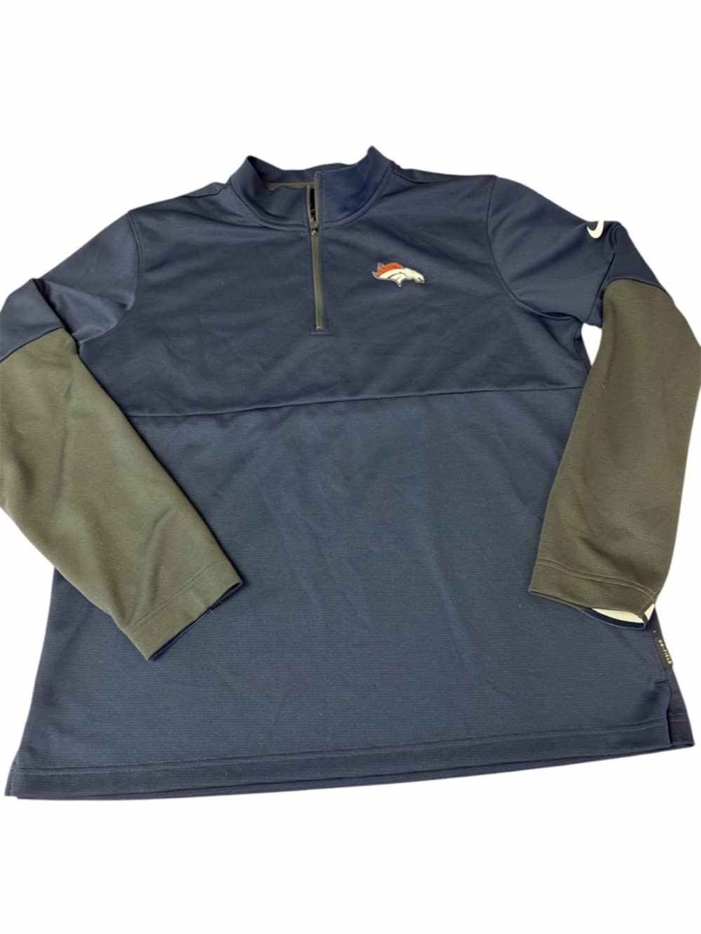 Nike Denver Broncos Navy Quarter-Zip Pullover dri for. Men’s Large